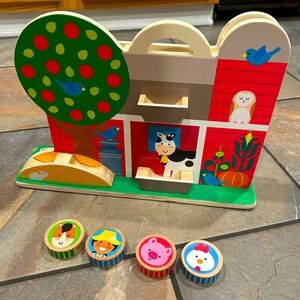 Melissa & Doug GO Tots Montessori Wooden Barnyard Tumble with 4 Disks